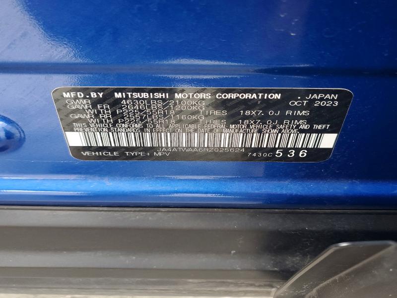 Aukcja sprzedaży 2024 Mitsubishi Eclipse Cross, vin: JA4ATWAA6RZ025624, numer aukcji: 78722325