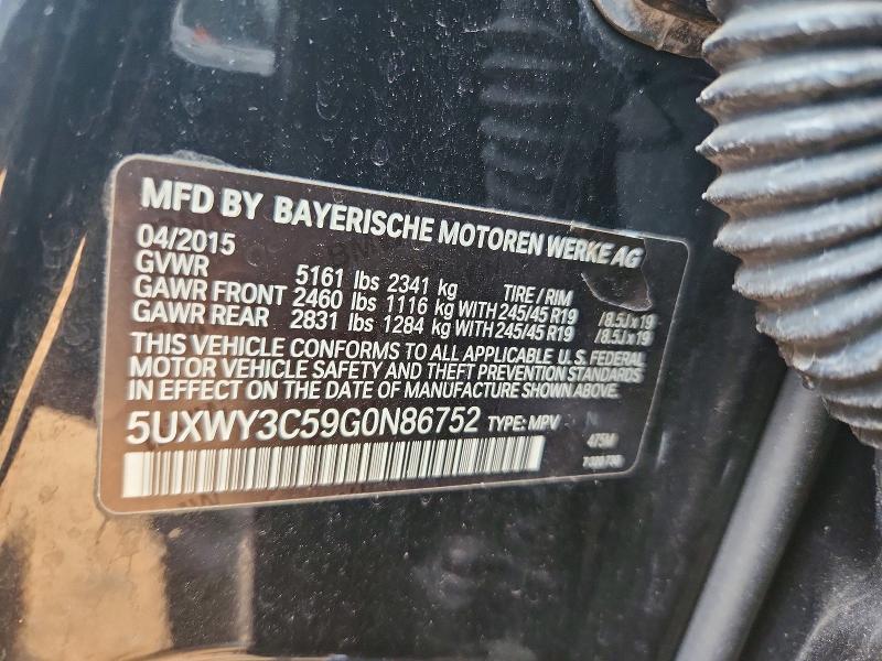 78082065 :رقم المزاد ، 5UXWY3C59G0N86752 vin ، 2016 Bmw X3 مزاد بيع