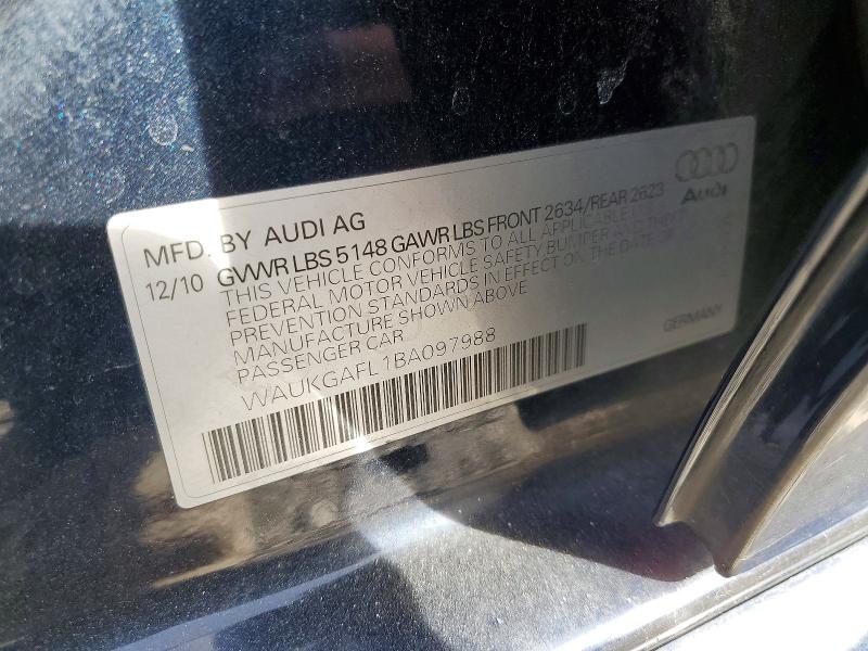 Продажа на аукционе авто 2011 Audi S4, vin: WAUKGAFL1BA097988, номер лота: 77134965