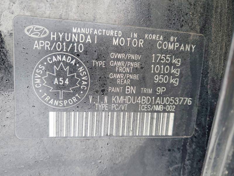 Aukcja sprzedaży 2010 Hyundai Elantra, vin: KMHDU4BD1AU053776, numer aukcji: 77266845