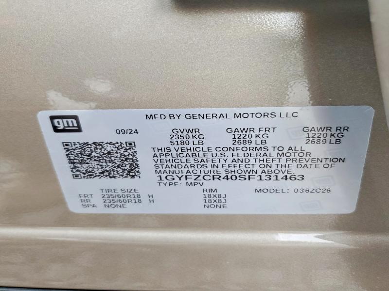 78106465 :رقم المزاد ، 1GYFZCR40SF131463 vin ، 2025 Cadillac Xt4 مزاد بيع