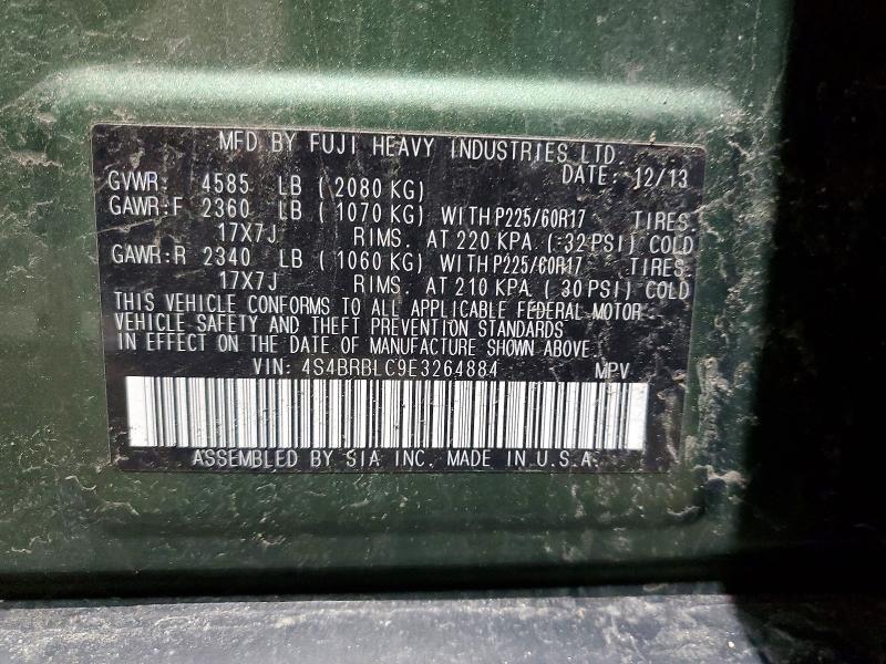 Продаж на аукціоні авто 2014 Subaru Outback, vin: 4S4BRBLC9E3264884, номер лоту: 76610605