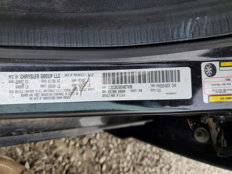 76482035 :رقم المزاد ، 1C3CCBCG8CN227098 vin ، 2012 Chrysler 200 مزاد بيع