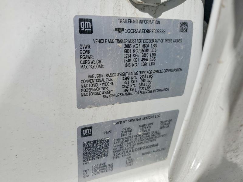 Продаж на аукціоні авто 2023 Chevrolet Silverado, vin: 1GCRAAED8PZ302888, номер лоту: 79005025
