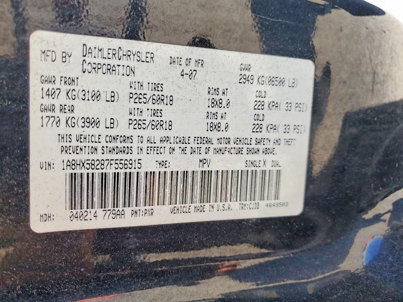 Продаж на аукціоні авто 2007 Chrysler Aspen, vin: 1A8HX58287F556915, номер лоту: 77286625