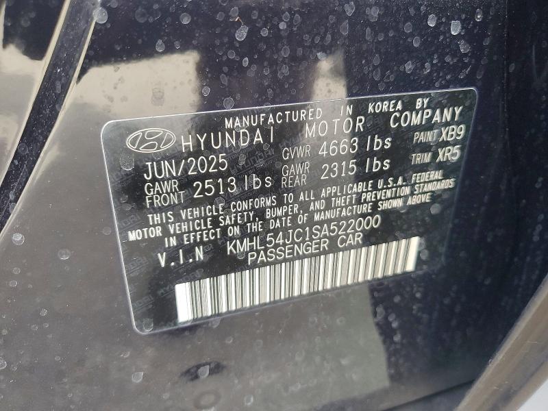 2025 Hyundai Sonata მანქანა იყიდება აუქციონზე, vin: KMHL54JC1SA522000, აუქციონის ნომერი: 76900835