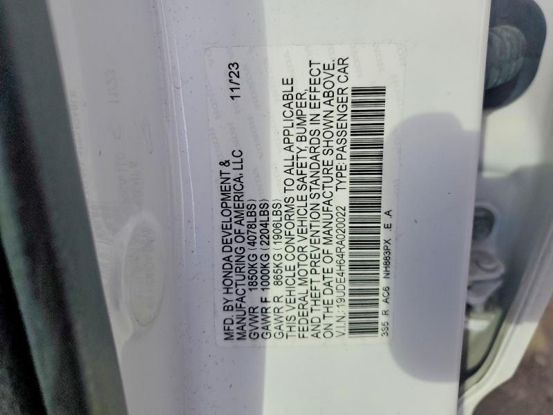 Aukcja sprzedaży 2024 Acura Integra, vin: 19UDE4H64RA020022, numer aukcji: 79054365