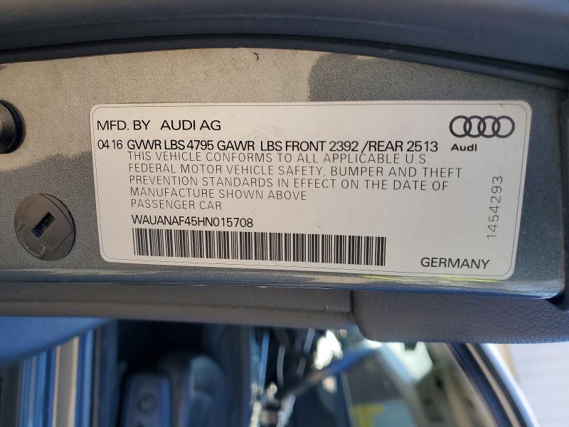 Продажа на аукционе авто 2017 Audi A4, vin: WAUANAF45HN015708, номер лота: 77329465