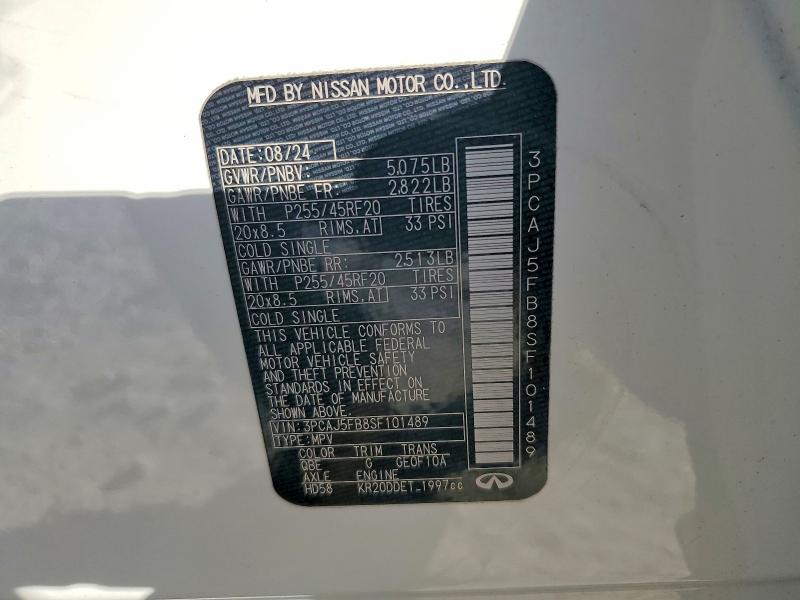 Продаж на аукціоні авто 2025 Infiniti Qx50, vin: 3PCAJ5FB8SF101489, номер лоту: 76959435