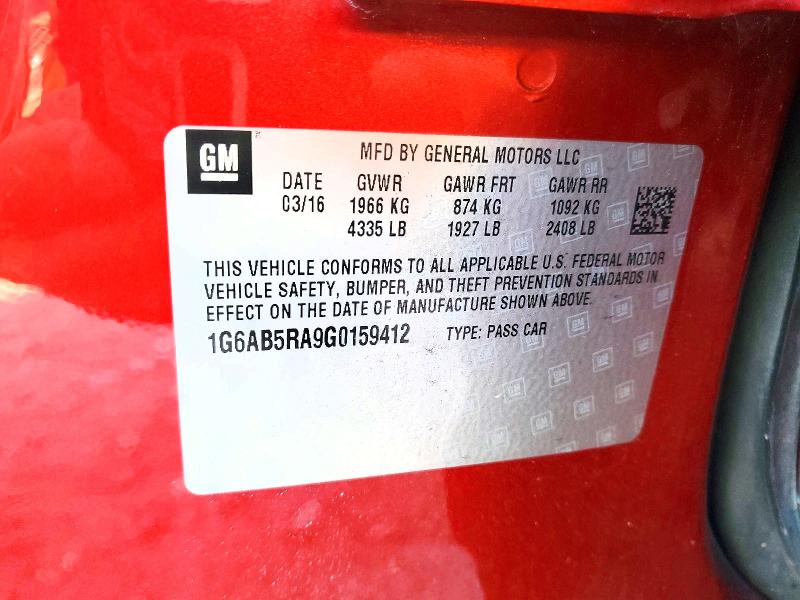 Продаж на аукціоні авто 2016 Cadillac Ats, vin: 1G6AB5RA9G0159412, номер лоту: 78186615
