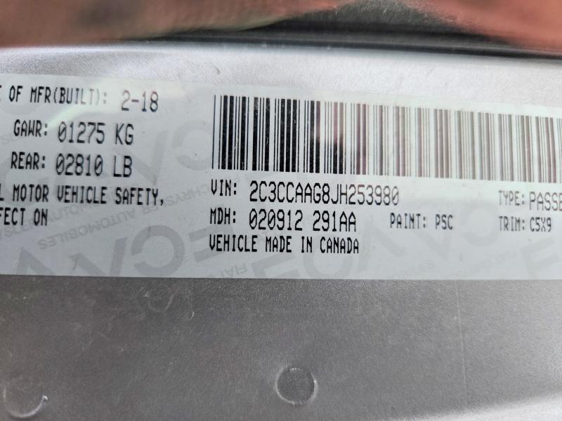 Aukcja sprzedaży 2018 Chrysler 300, vin: 2C3CCAAG8JH253980, numer aukcji: 74220465