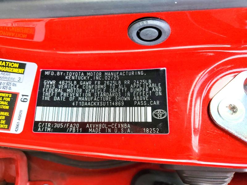 78299535 :رقم المزاد ، 4T1DAACKXSU114869 vin ، 2025 Toyota Camry مزاد بيع