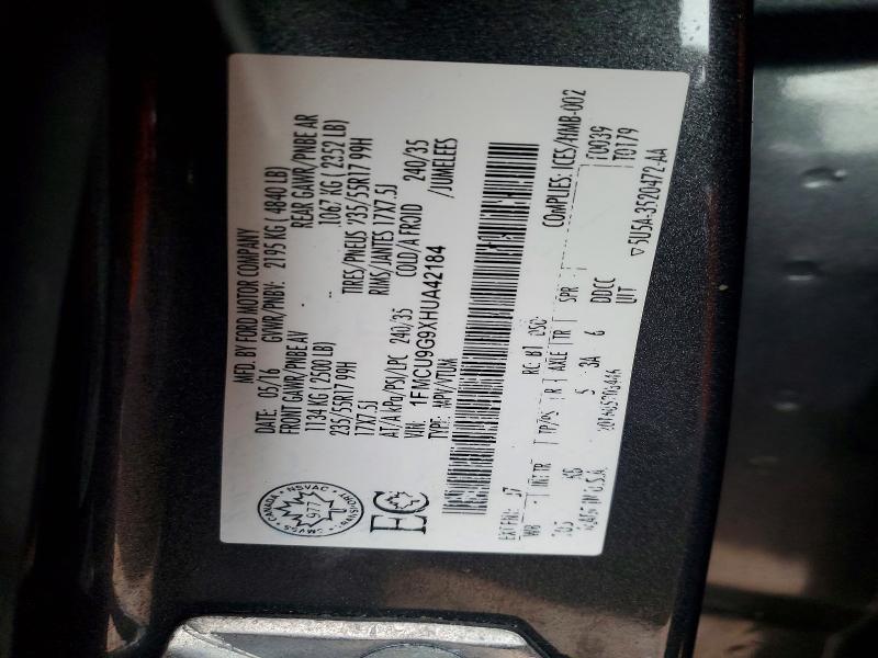 Aukcja sprzedaży 2017 Ford Escape, vin: 1FMCU9G9XHUA42184, numer aukcji: 76376435
