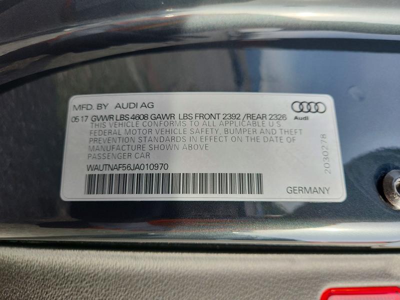 76074045 :رقم المزاد ، WAUTNAF56JA010970 vin ، 2018 Audi A5 مزاد بيع