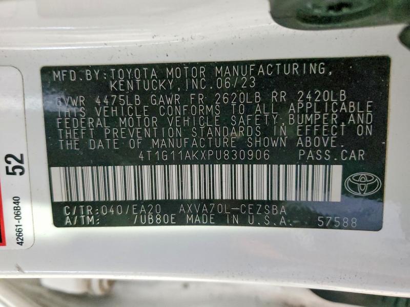 Aukcja sprzedaży 2023 Toyota Camry, vin: 4T1G11AKXPU830906, numer aukcji: 77009625