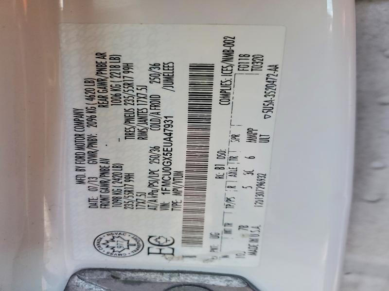 77936755 :رقم المزاد ، 1FMCU0GX5EUA47931 vin ، 2014 Ford Escape مزاد بيع