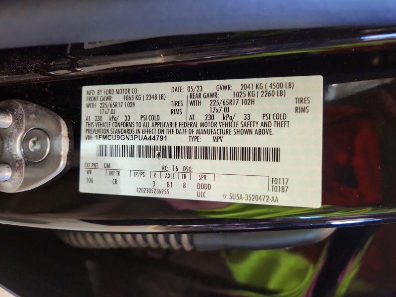 Auction sale of the 2023 Ford Escape, vin: 1FMCU9GN3PUA44791, lot number: 45883656