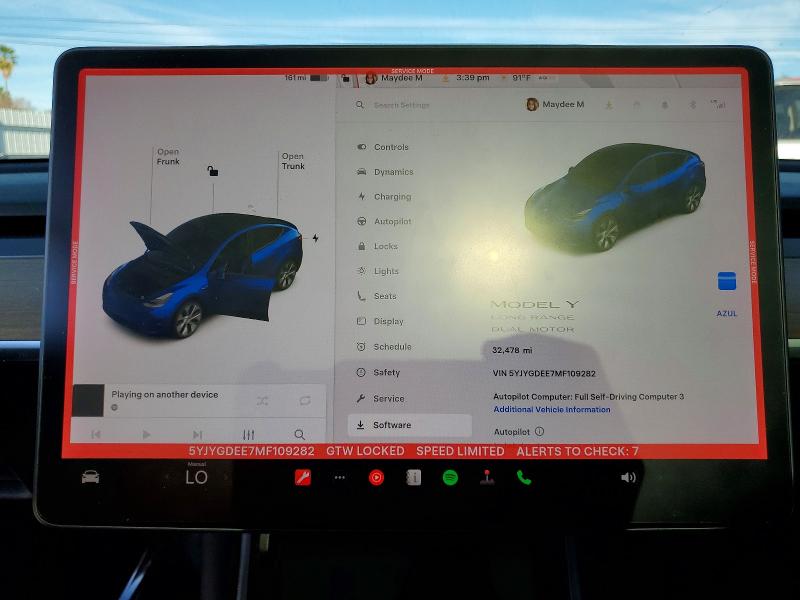 Aukcja sprzedaży 2021 Tesla Model Y, vin: 5YJYGDEE7MF109282, numer aukcji: 78691095