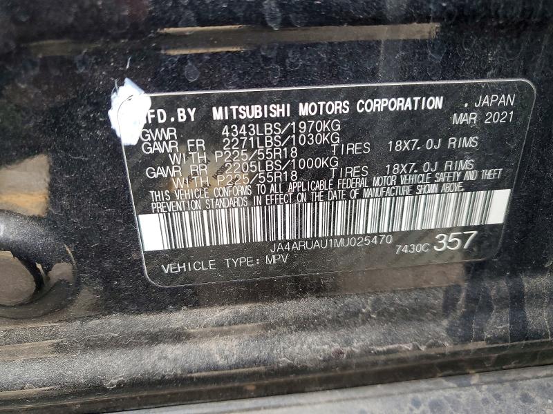 Продаж на аукціоні авто 2021 Mitsubishi Outlander Sport, vin: JA4ARUAU1MU025470, номер лоту: 77780505