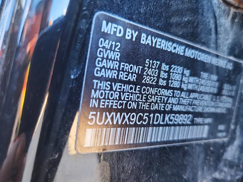 Продаж на аукціоні авто 2013 Bmw X3, vin: 5UXWX9C51DLK59892, номер лоту: 79102385
