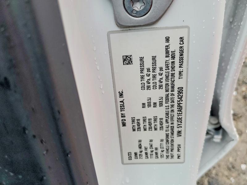 Продаж на аукціоні авто 2023 Tesla Model 3, vin: 5YJ3E1EA6PF542950, номер лоту: 78690615
