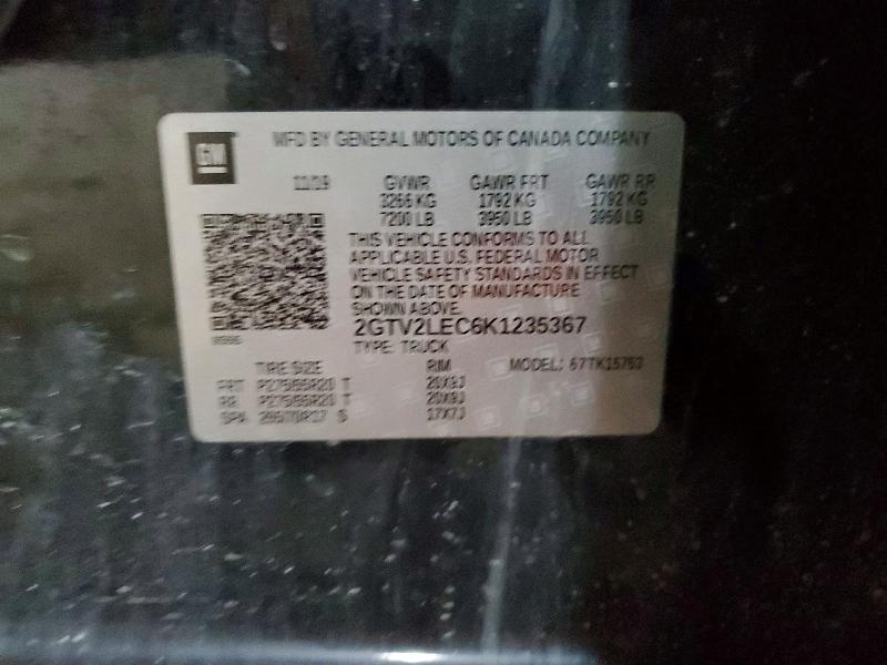 Aukcja sprzedaży 2019 Gmc Sierra Limited, vin: 2GTV2LEC6K1235367, numer aukcji: 77402015