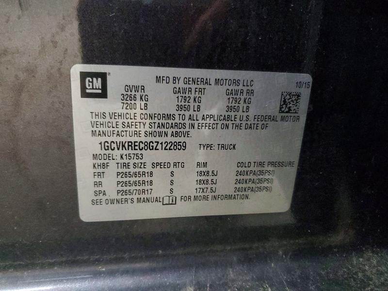 Продажа на аукционе авто 2016 Chevrolet Silverado, vin: 1GCVKREC8GZ122859, номер лота: 79240935
