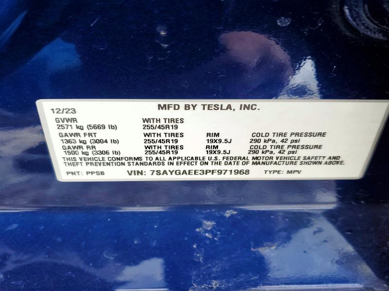 Aukcja sprzedaży 2023 Tesla Model Y, vin: 7SAYGAEE3PF971968, numer aukcji: 77770335