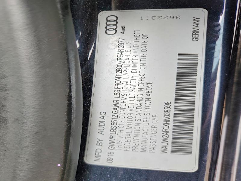 Продажа на аукционе авто 2017 Audi A7, vin: WAUW2AFCXHN038598, номер лота: 78031825