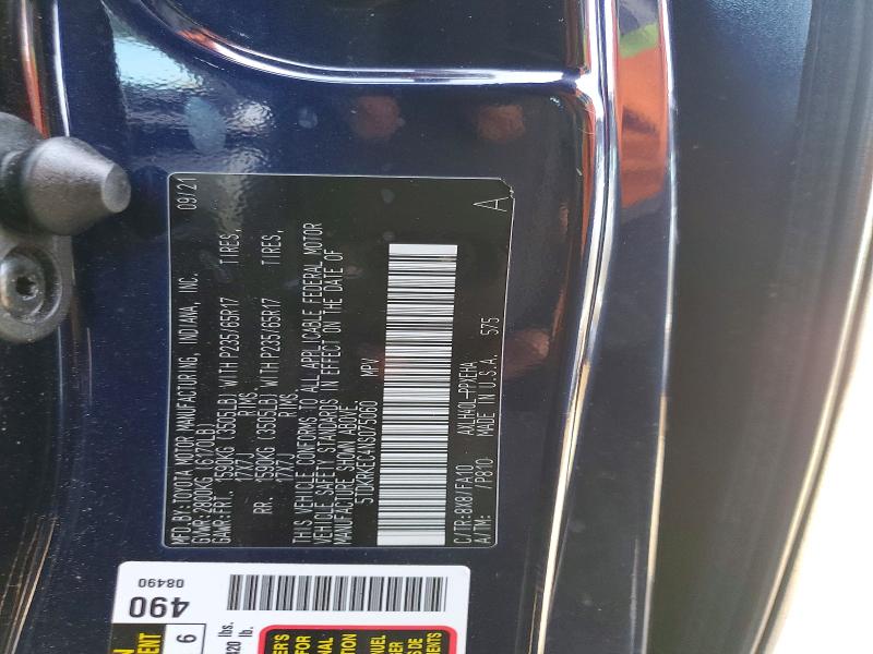 Aukcja sprzedaży 2022 Toyota Sienna, vin: 5TDKRKEC4NS075060, numer aukcji: 77582165