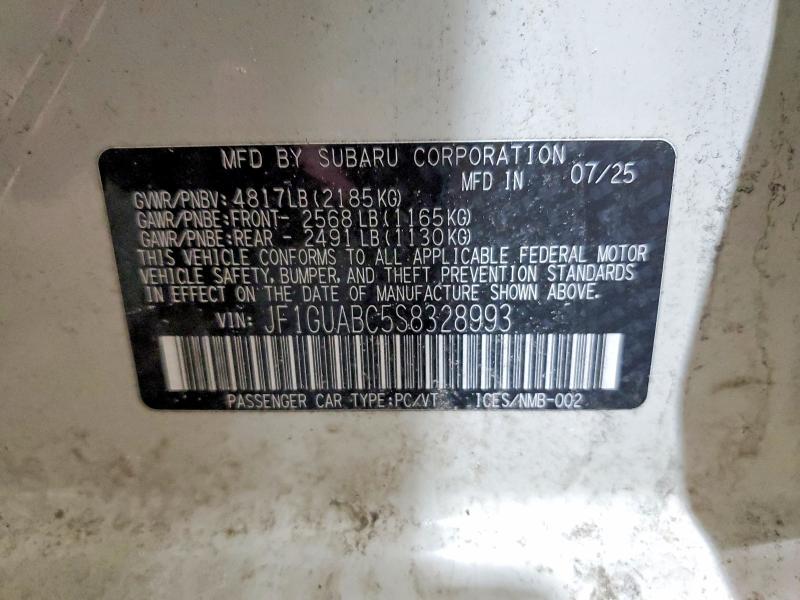 Продажа на аукционе авто 2025 Subaru Impreza, vin: JF1GUABC5S8328993, номер лота: 76407495