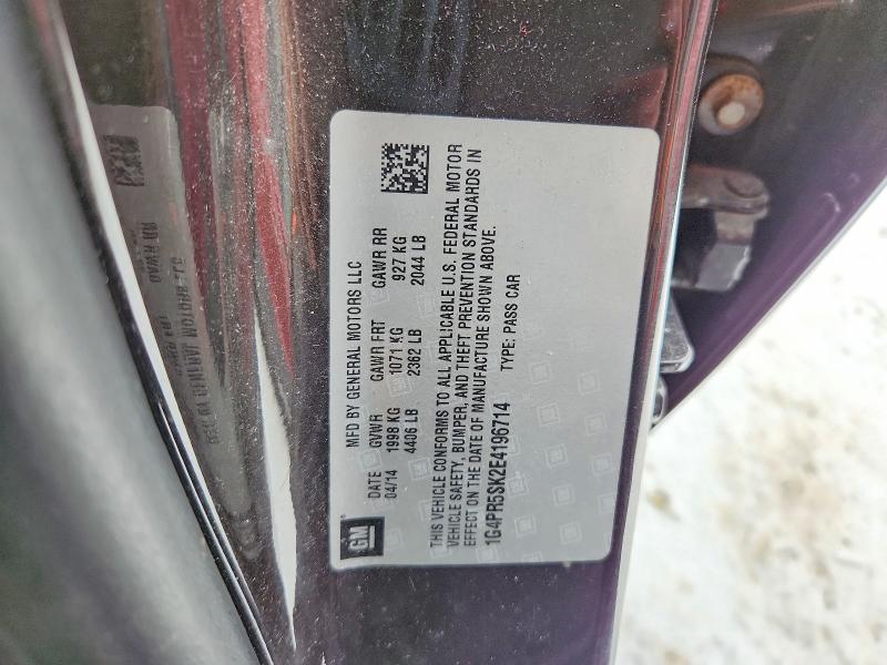 76891035 :رقم المزاد ، 1G4PR5SK2E4196714 vin ، 2014 Buick Verano مزاد بيع