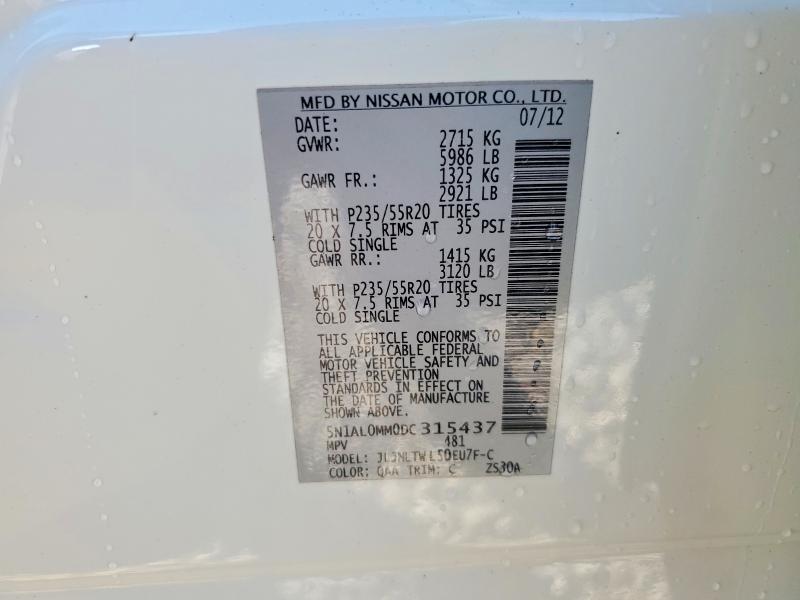 Aukcja sprzedaży 2013 Infiniti Jx35, vin: 5N1AL0MM0DC315437, numer aukcji: 75963725