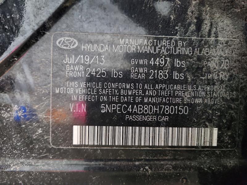 Продажа на аукционе авто 2013 Hyundai Sonata, vin: 5NPEC4AB8DH780150, номер лота: 75006745