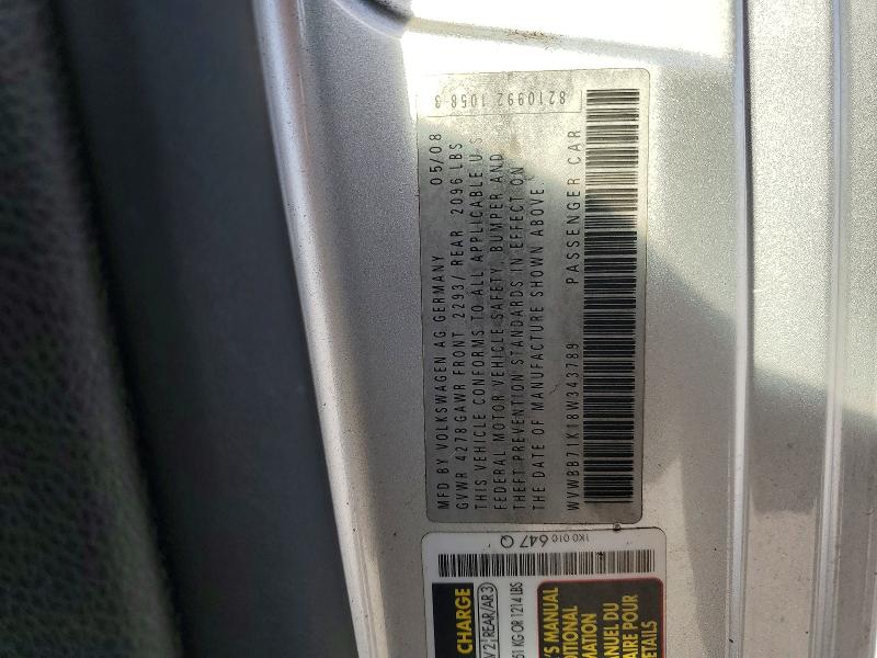 Aukcja sprzedaży 2008 Volkswagen Rabbit, vin: WVWBB71K18W343789, numer aukcji: 76908255