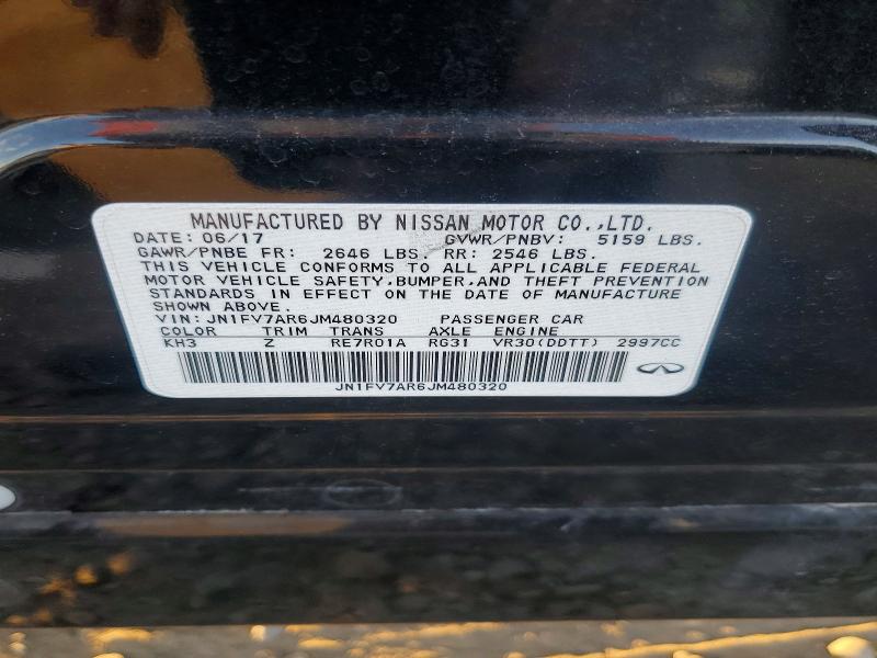 Aukcja sprzedaży 2018 Infiniti Q50, vin: JN1FV7AR6JM480320, numer aukcji: 76273085