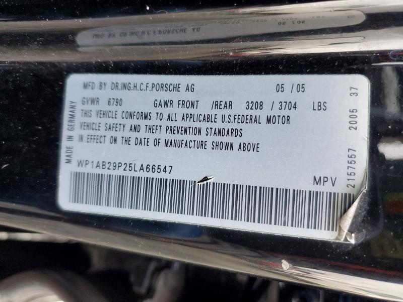 78082705 :رقم المزاد ، WP1AB29P25LA66547 vin ، 2005 Porsche Cayenne مزاد بيع