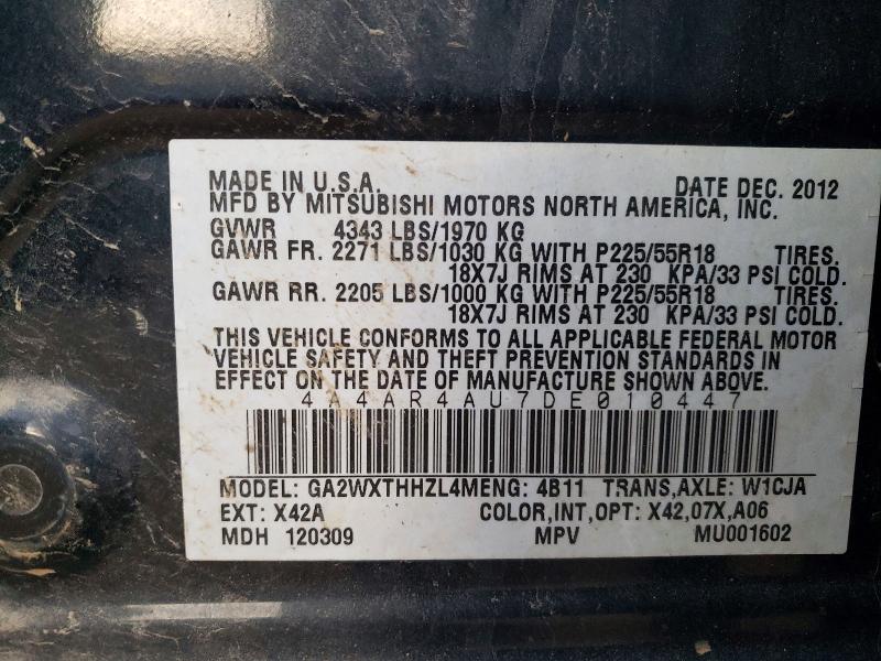 Продаж на аукціоні авто 2013 Mitsubishi Outlander Sport, vin: 4A4AR4AU7DE010447, номер лоту: 78915175