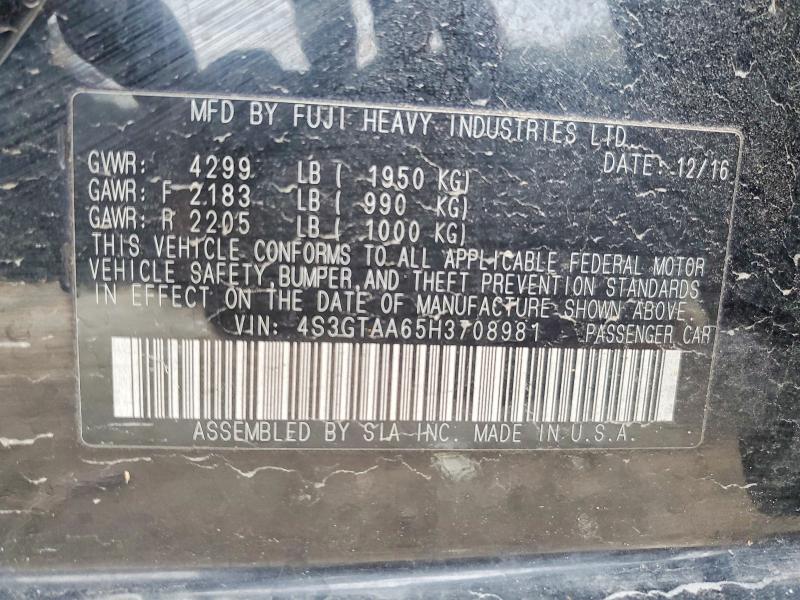 Продаж на аукціоні авто 2017 Subaru Impreza, vin: 4S3GTAA65H3708981, номер лоту: 77416135