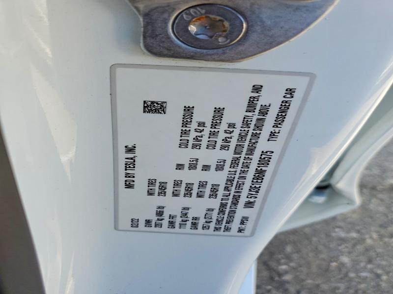 79098645 :رقم المزاد ، 5YJ3E1EB6NF180575 vin ، 2022 Tesla Model 3 مزاد بيع