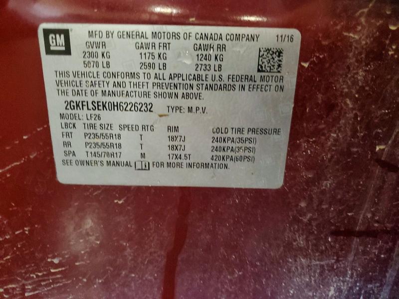 Продажа на аукционе авто 2017 Gmc Terrain, vin: 2GKFLSEK0H6226232, номер лота: 77313755