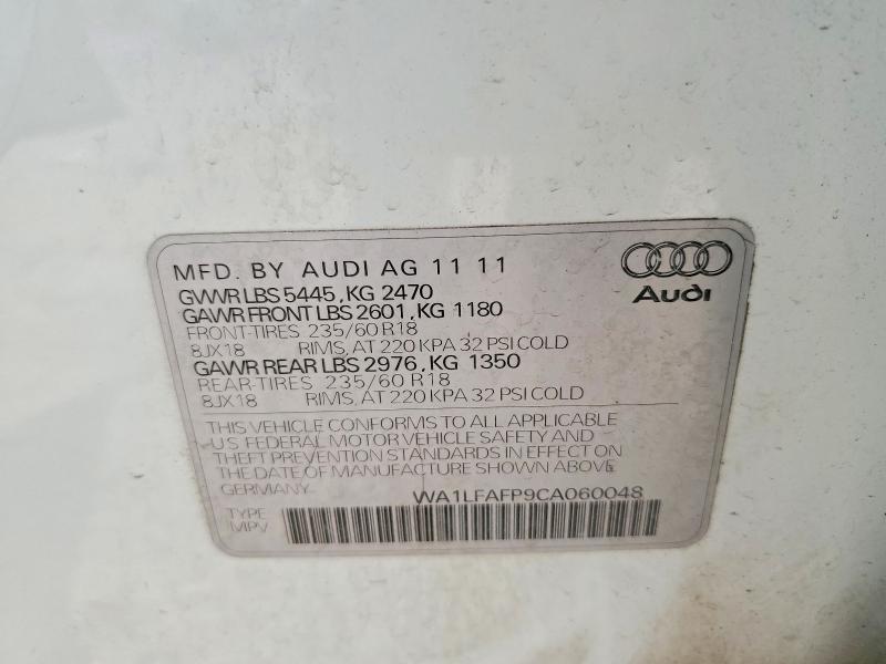 Aukcja sprzedaży 2012 Audi Q5, vin: WA1LFAFP9CA060048, numer aukcji: 77472085