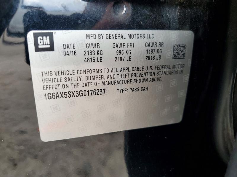 Aukcja sprzedaży 2016 Cadillac Cts, vin: 1G6AX5SX3G0176237, numer aukcji: 75862615