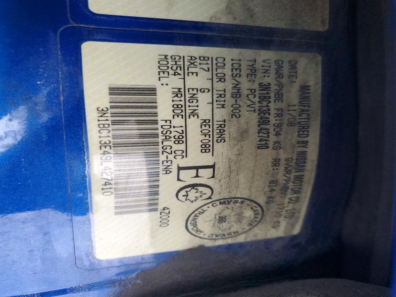 77789215 :رقم المزاد ، 3N1BC13E49L427410 vin ، 2009 Nissan Versa مزاد بيع