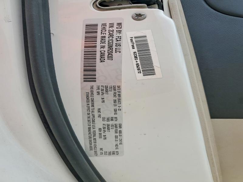 2022 Chrysler Voyager მანქანა იყიდება აუქციონზე, vin: 2C4RC1CG0NR204307, აუქციონის ნომერი: 76401095
