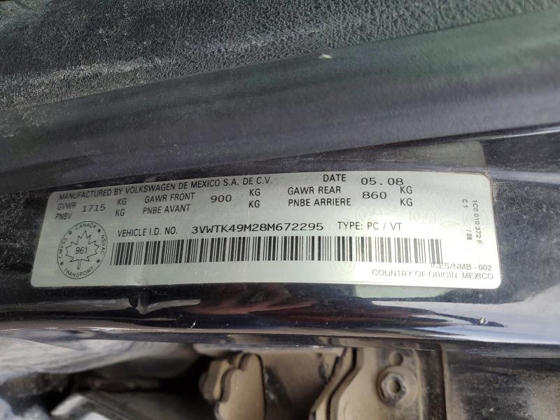 76592075 :رقم المزاد ، 3VWTK49M28M672295 vin ، 2008 Volkswagen City Jetta مزاد بيع