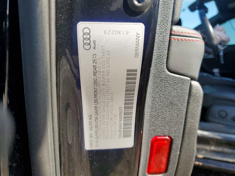 Aukcja sprzedaży 2019 Audi A4, vin: WAUENAF41KA005077, numer aukcji: 77623465