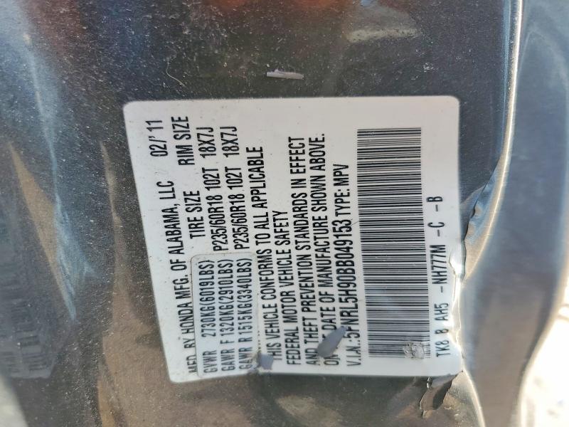 Aukcja sprzedaży 2011 Honda Odyssey, vin: 5FNRL5H90BB049153, numer aukcji: 77986815