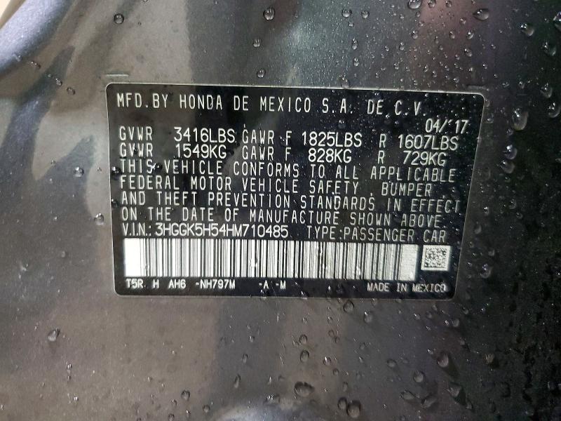78098705 :رقم المزاد ، 3HGGK5H54HM710485 vin ، 2017 Honda Fit مزاد بيع