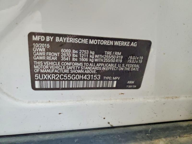 Aukcja sprzedaży 2016 Bmw X5, vin: 5UXKR2C55G0H43153, numer aukcji: 75867095